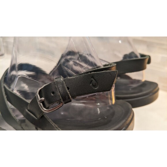 Women's OluKai Awe 'Awe Full Grain Leather Straps Hawaiian Sandals Size 8 - Picture 10 of 14
